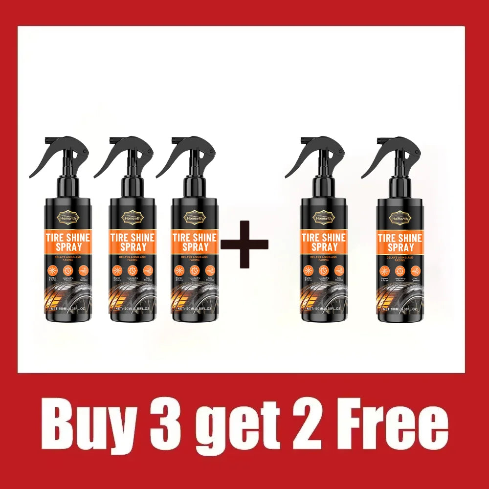 Tire Shine Spray – Black Gloss Tyre Coating Rubber & Plastic Restorer Anti-Aging Long-Lasting – 100ml – $21–99