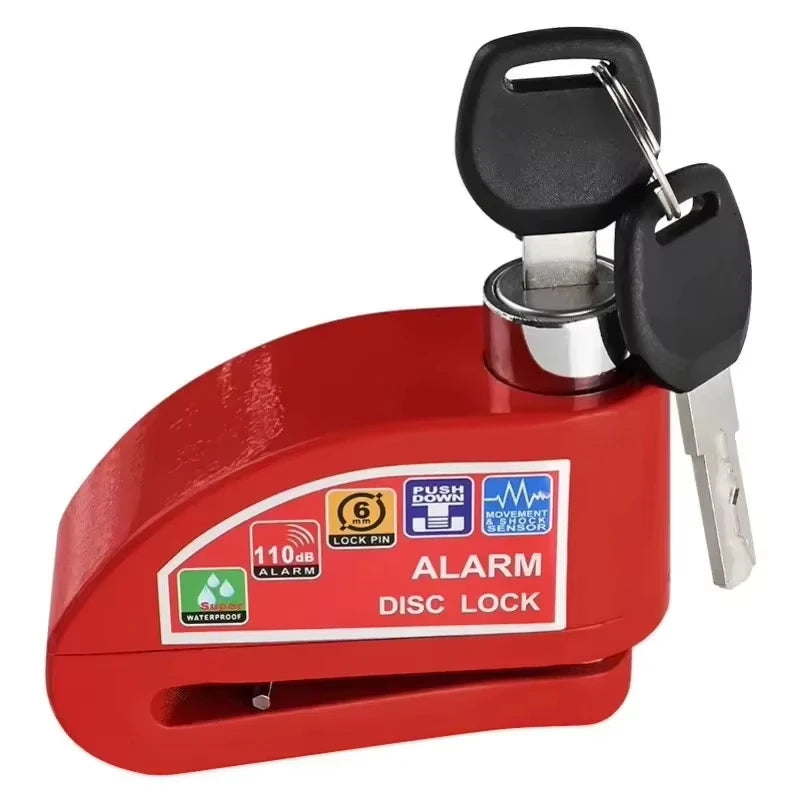 Motorcycle Bicycle Scooter Alarm Lock Wheel Disc Brake Waterproof Anti-Theft Aluminum Alloy Safety Brake Lock Moto Accessories – 5 Styles