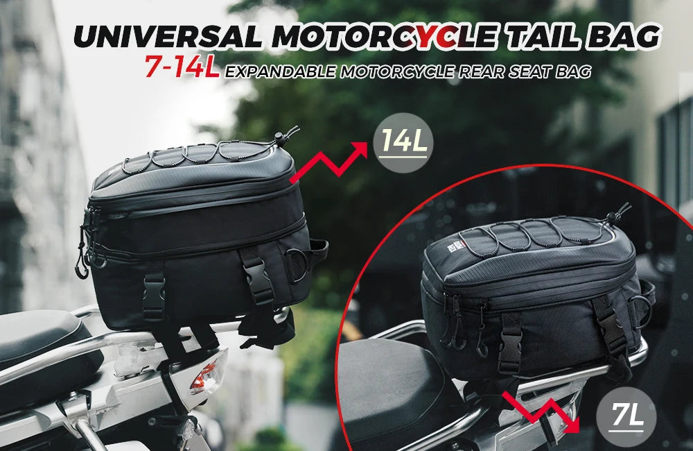 Motorcycle Backpack – KEMIMOTO Waterproof 7L–12L Expandable Riding Bag