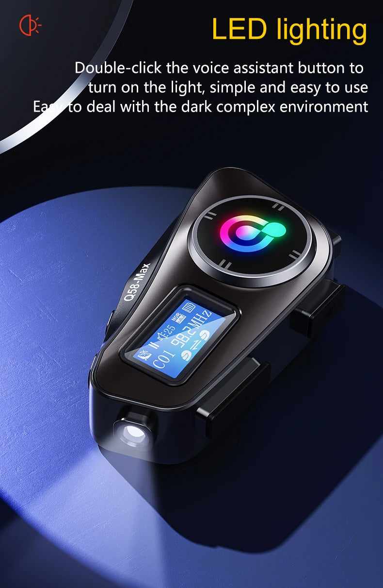Q58 Max Motorcycle Bluetooth Intercom – 500m Helmet Communication