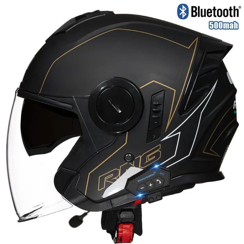Three Quarter Open Face Helmets with Built In Bluetooth Headset