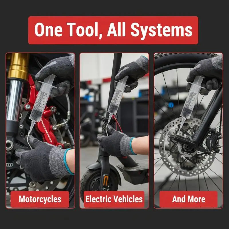 Motorcycle Brake Caliper Bleeder Syringe Tool Kit – Brake Caliper Tools – 100ml Hydraulic Disc Brake Air Bleeding & Fluid Replacement Tool with 26cm Hose & Hook – $12