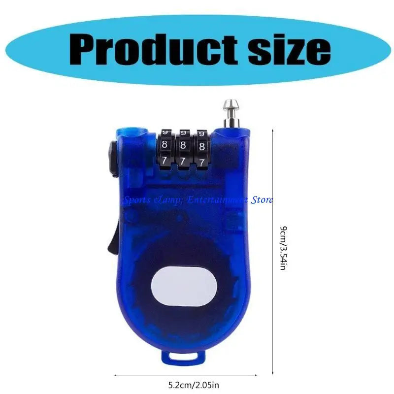 G7NF Cycling Helmets Cable Lock Backpacks Luggage Security Cable Padlock Combination Password Lock Motorcycle Helmets Lock – OOTDTY 3-Digit ABS Steel Cable Royal Blue Black Grey