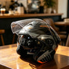 Modular Helmets – Flip-Up Dual Visor Full Face Motorcycle Helmet, Aggressive Tooth Design for Men & Women