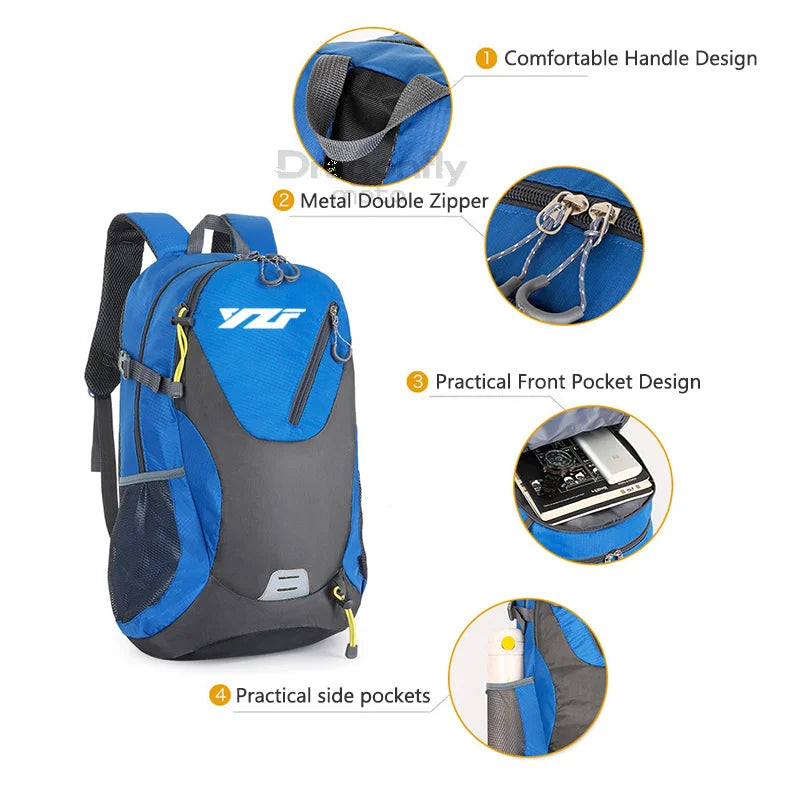 Motorcycle Backpack – Waterproof Racing Travel Bag for Yamaha