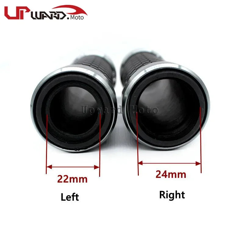 Yamaha MT-07 FZ-07 CNC Billet Aluminum Motorcycle Handlebar Grips 7/8" 22mm Universal Anti-Slip Rubber End Grips for MT07 FZ07 2014 2015 2016 2017 2018 2019 – 7 Colors (1 Pair)