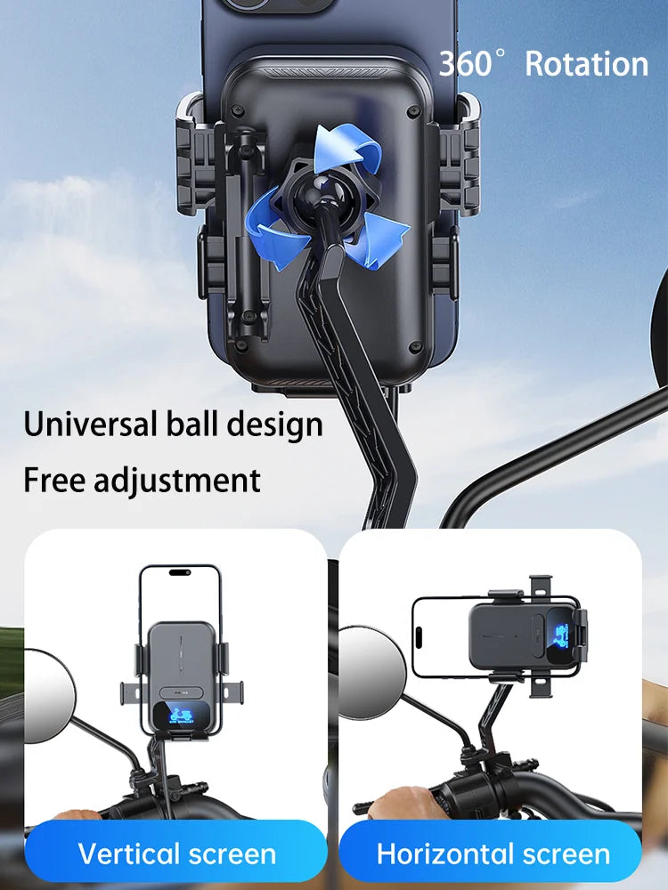 15W Wireless Charging Motorcycle Phone Holder – QC3.0