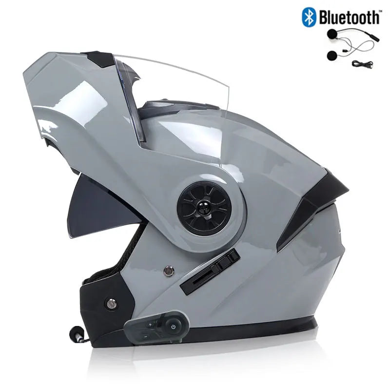 Bluetooth Modular Helmets – DOT Flip-Up Full Face Motorcycle Helmet, Dual Visor for Men & Women
