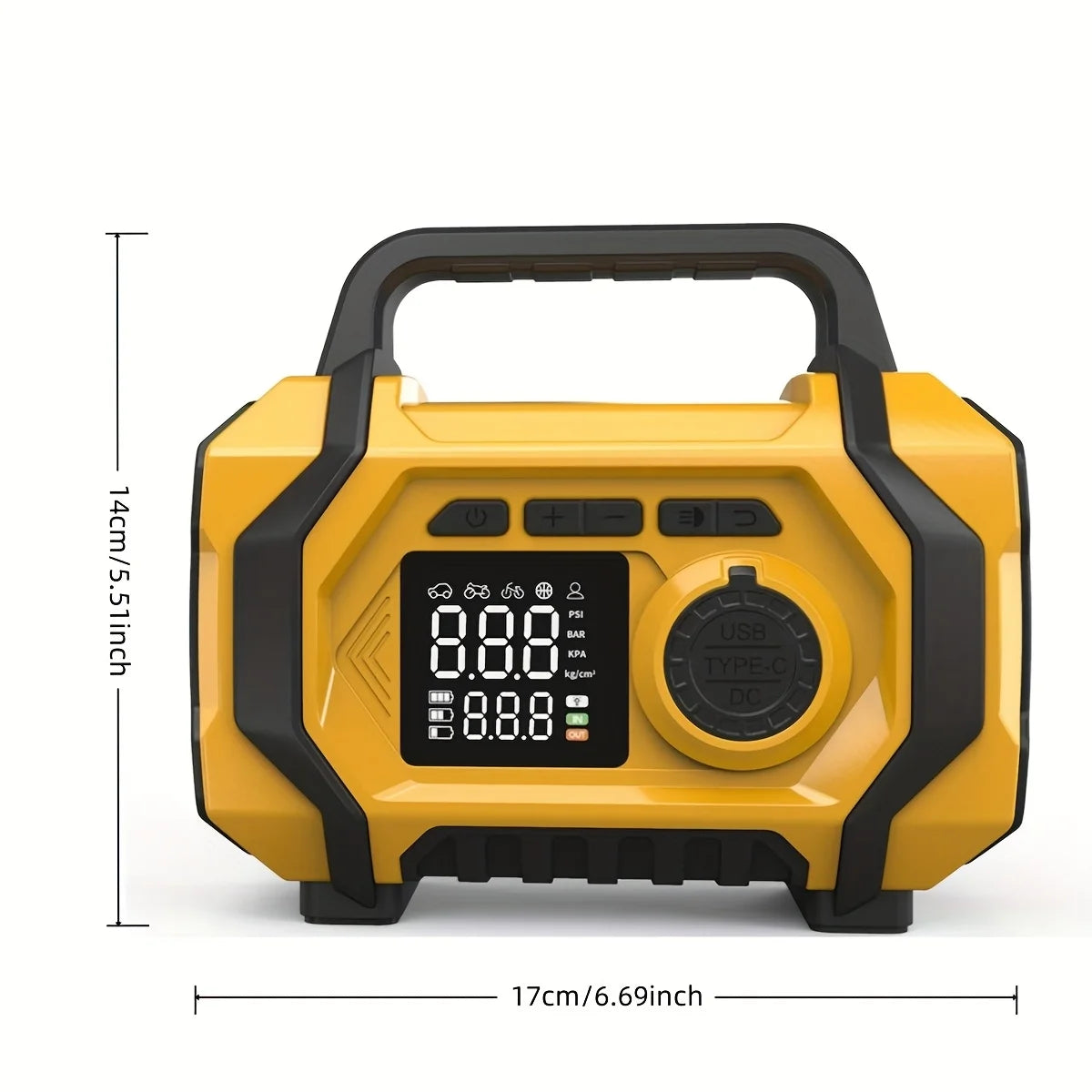 Motorcycle Jump Starter 8000A with Air Compressor 150PSI Digital Tyre Inflator Portable Battery Booster Pack 12V