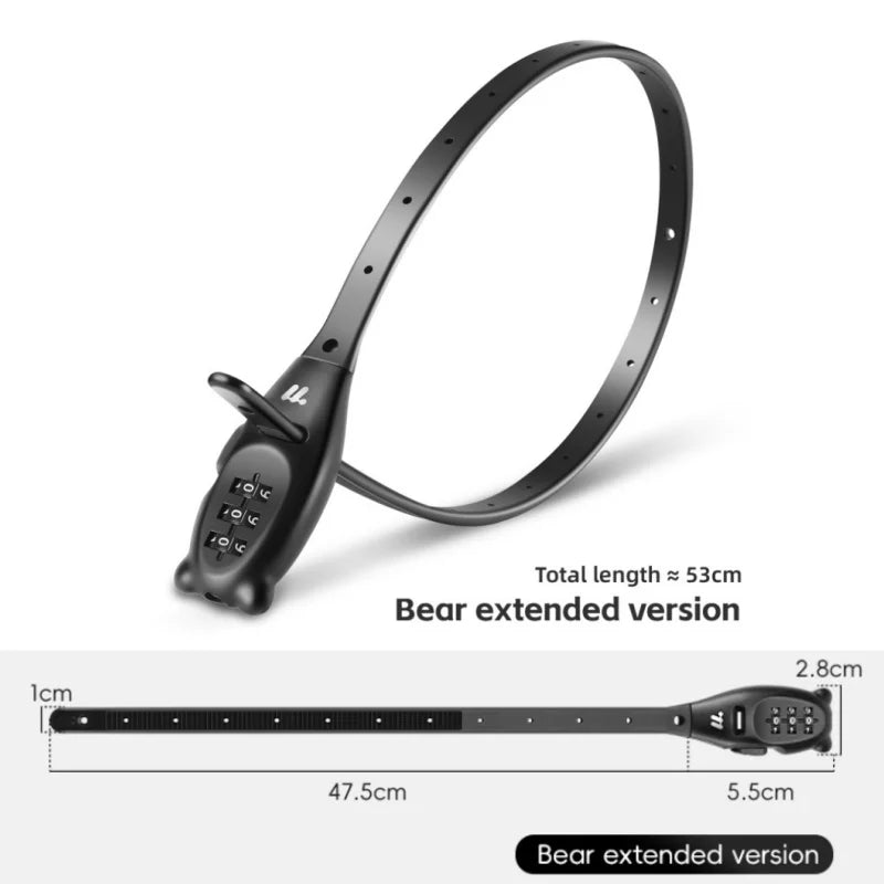 WEST BIKING Anti-theft Bike Tie Lock Portable Security 3 Digit Bike Helmet Lock Motorcycle Scooter  Zinc Alloy Bicycle Tie Lock