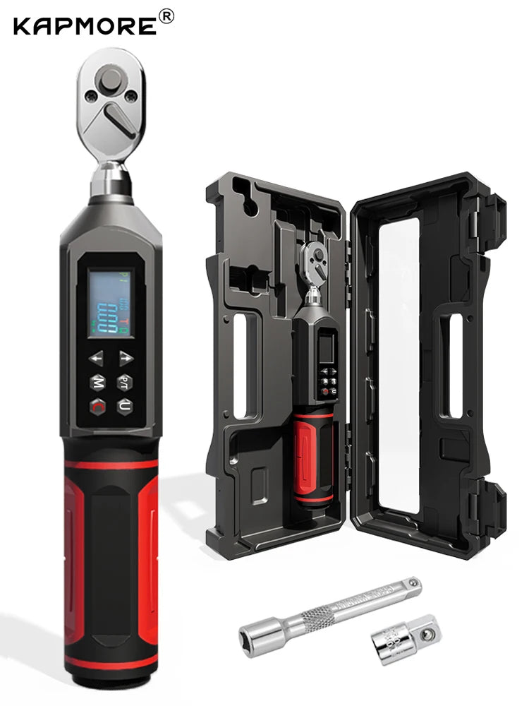 KAPMORE KAP-01 Digital Torque Wrench – ±2% Accuracy – LED + Buzzer Alert – 4 Units (Nm/ft-lb/in-lb/kgf-cm) – 0.15–100 Nm – from $113