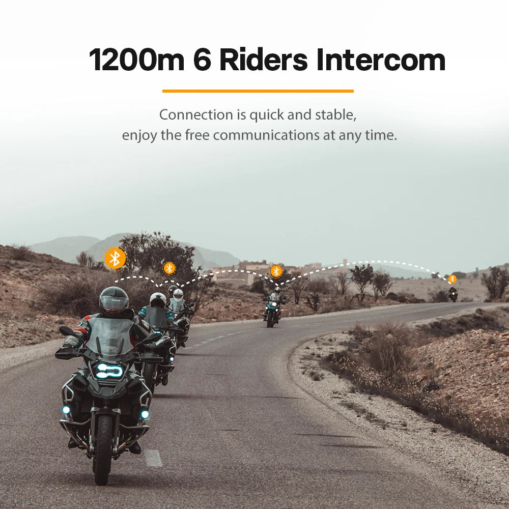 FREEDCONN Motorcycle Bluetooth Headset – Wireless Helmet Intercom & FM Radio