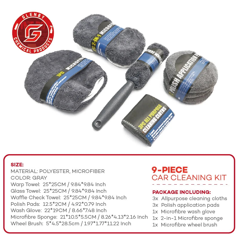 9-Piece Car and Motorcycle Cleaning Kit