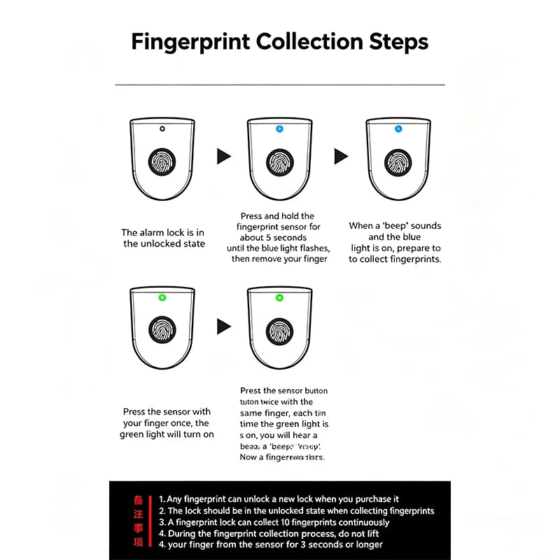 Motorcycle Alarm Disc Brake Lock One-Touch Fingerprint Unlock Anti-Theft Security Moto Wheel Disk Padlock Motorcycle Disc Lock – Vibration Alarm Aluminum Alloy Waterproof
