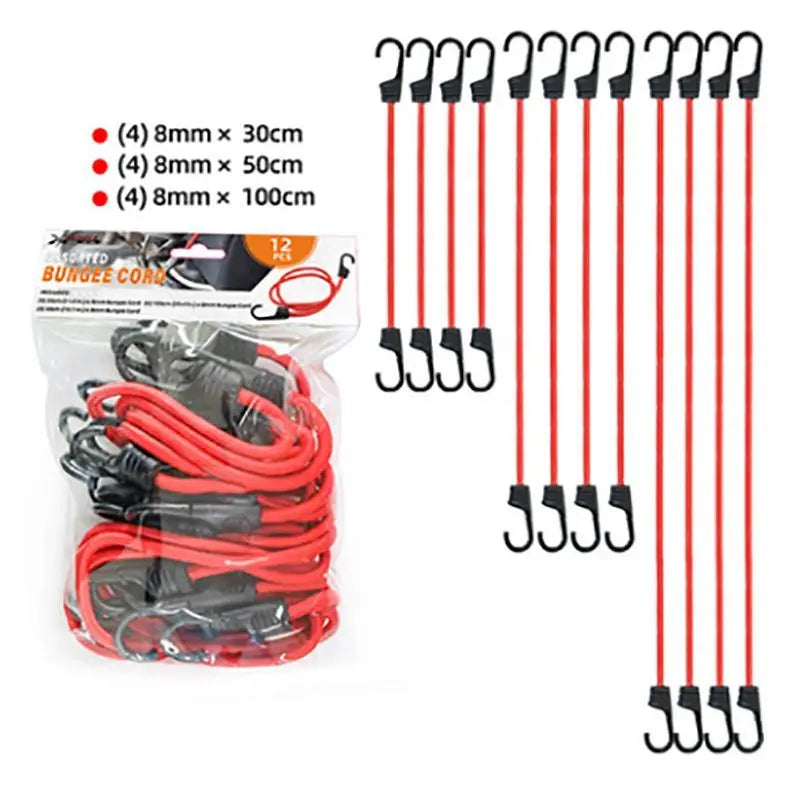 Cargo Net – 9/12PCS Elastic Bungee Cords with Hooks