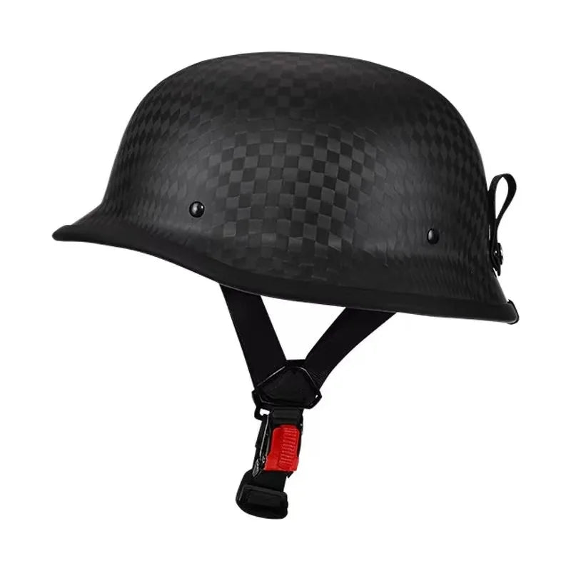 Carbon Fiber Helmets – Forged Carbon Fiber Retro Half Face Motorcycle Helmet, German-Style Lightweight Design