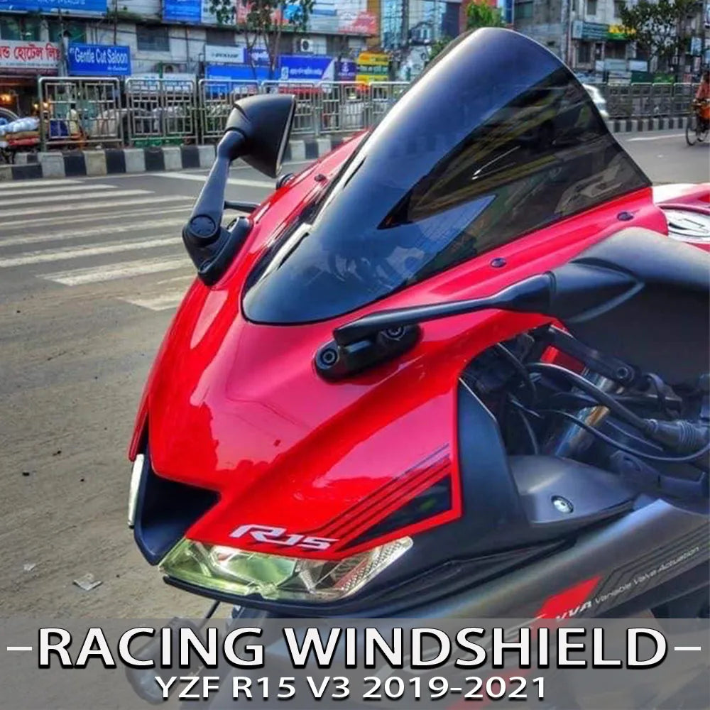 Motorcycle Sport Racing Windshield Windscreen Deflector Visor Viser for YZF R15 V3.0 2019 2020 2021 YZF-R15 V3 YZF R125 YZF-R125 – MIXTER PC Plastic Black Smoke Transparent Silver Carbon Rainbow