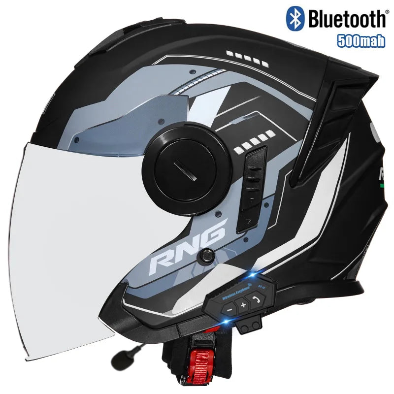 Three Quarter Open Face Helmets with Built In Bluetooth Headset