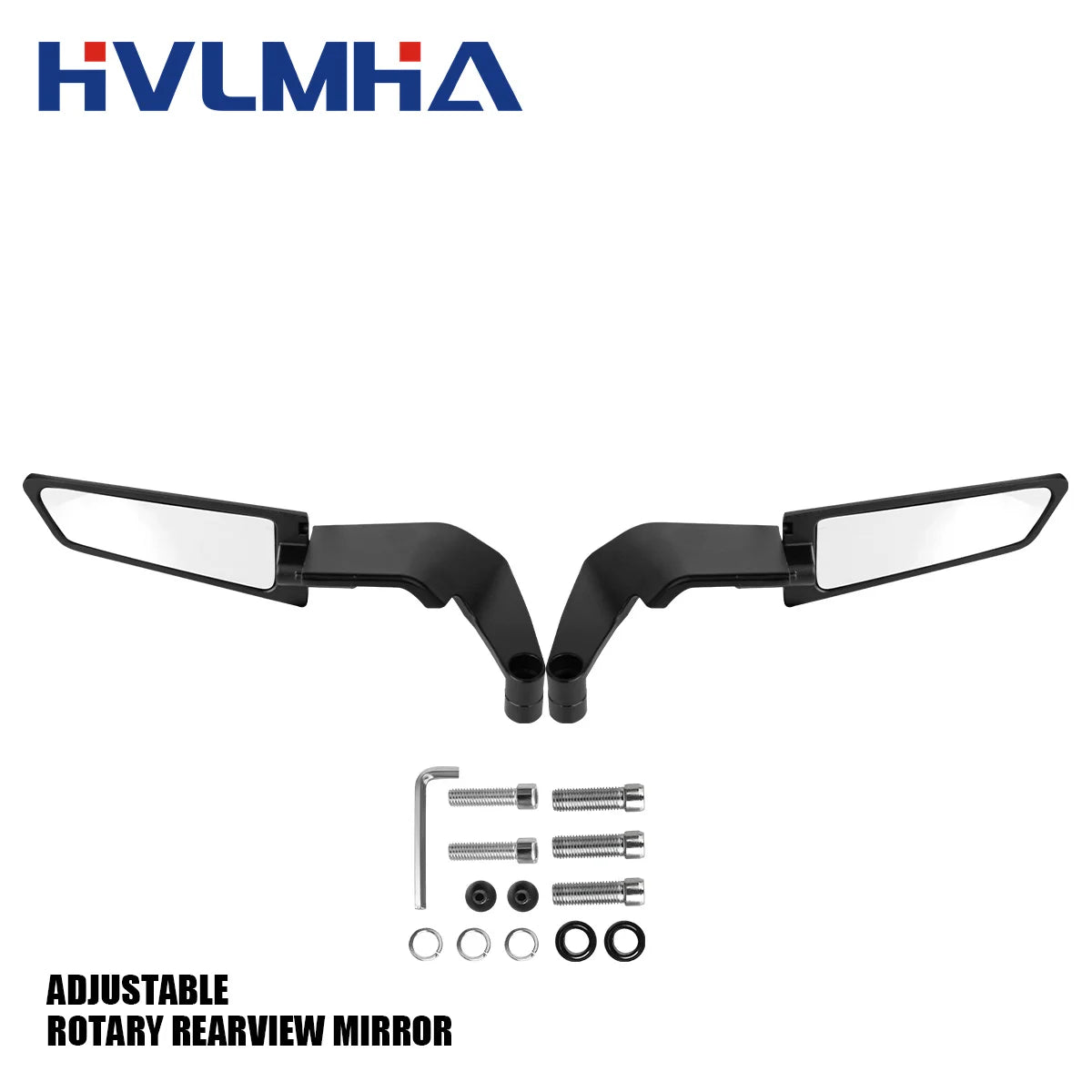 HVLMHA Yamaha MT-07 MT-09 MT-10 Stealth Winglet Rotatable Motorcycle Mirror CNC Aluminium Adjustable Rearview Motorcycle Mirror Kit 2021-2023