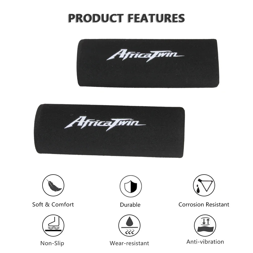 YUCHUMOTO Honda Africa Twin Anti-Vibration Sponge Foam Handlebar Grip Covers UV Resistant Slide-Over Grip Accessories for Honda CRF1100L CRF1000L Africa Twin XRV 750 XRV 650 – White