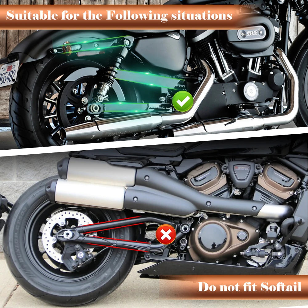 WASONTEDA Waterproof Motorcycle Saddle Bags Tool Organizer Rear Swingarm Bag PU Leather Hard-Shell for Harley Sportster XL883 1200 Street 750 Rebel 300 500 – Black (1 Pair)
