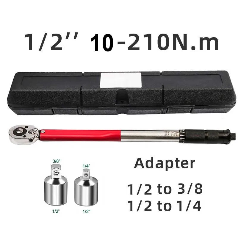 LIXIU 1/2” Heavy-Duty Torque Wrench – 10–210 Nm – Blow-Molded Case – Cr-V Steel – Car / Motorcycle / Bicycle – from $74
