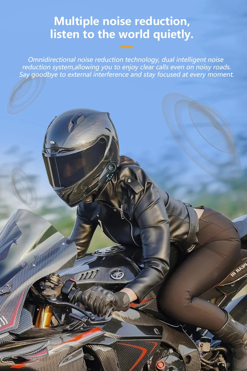 Motorcycle Bluetooth Headset – Wireless Helmet Intercom with Camera