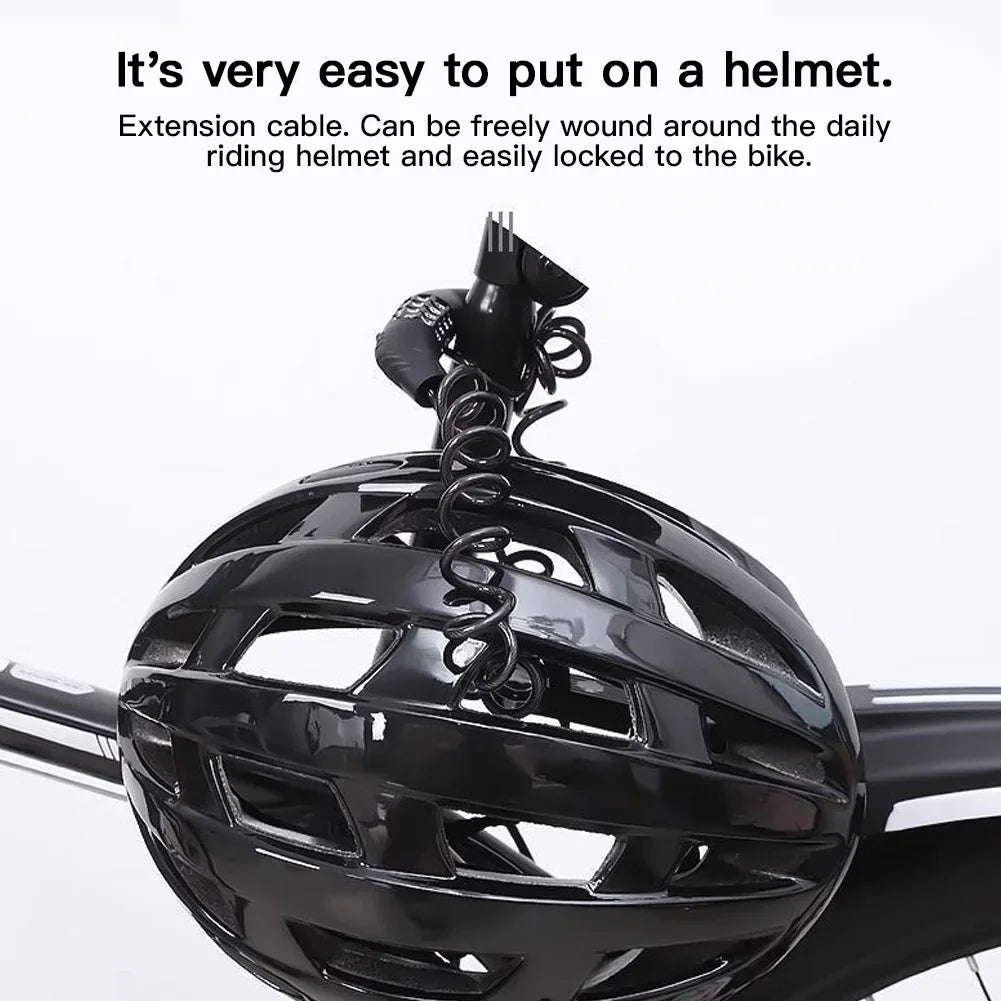 Motorcycle 4-Digit Password Combination Chain Lock, Bicycle Anti-Theft Helmet Safety Lock, Portable Durable Wire Cable Lock