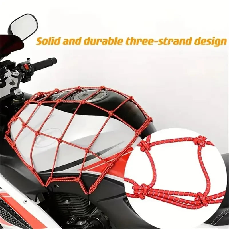 Cargo Net – Reflective Motorcycle Helmet & Luggage Bungee Net