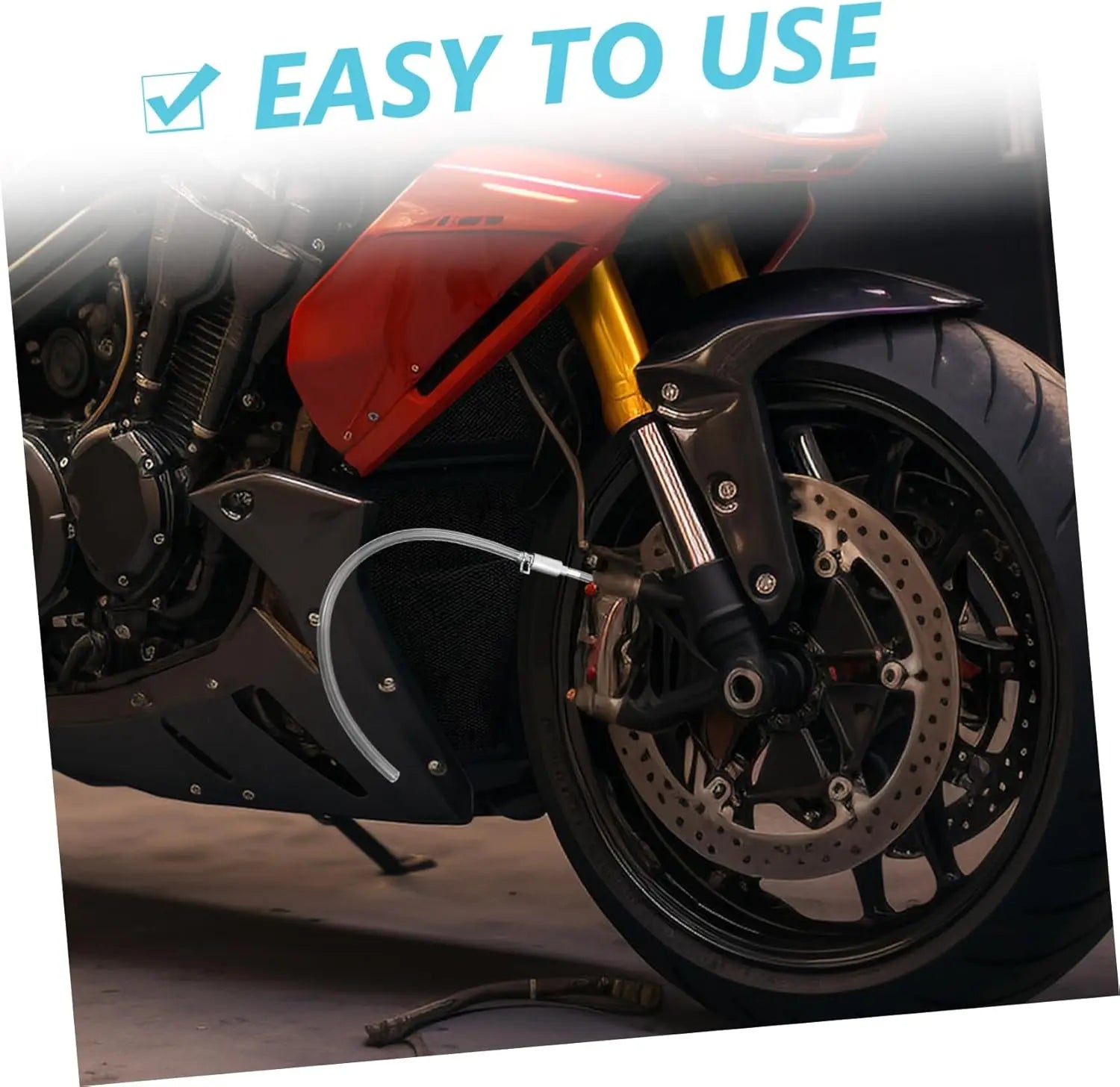 Motorcycle Brake Caliper Bleeder Hose Pipe – Brake Caliper Tools – Brake Fluid Exchange & Air Bleeding Tool Rubber + Aluminum Alloy – $14