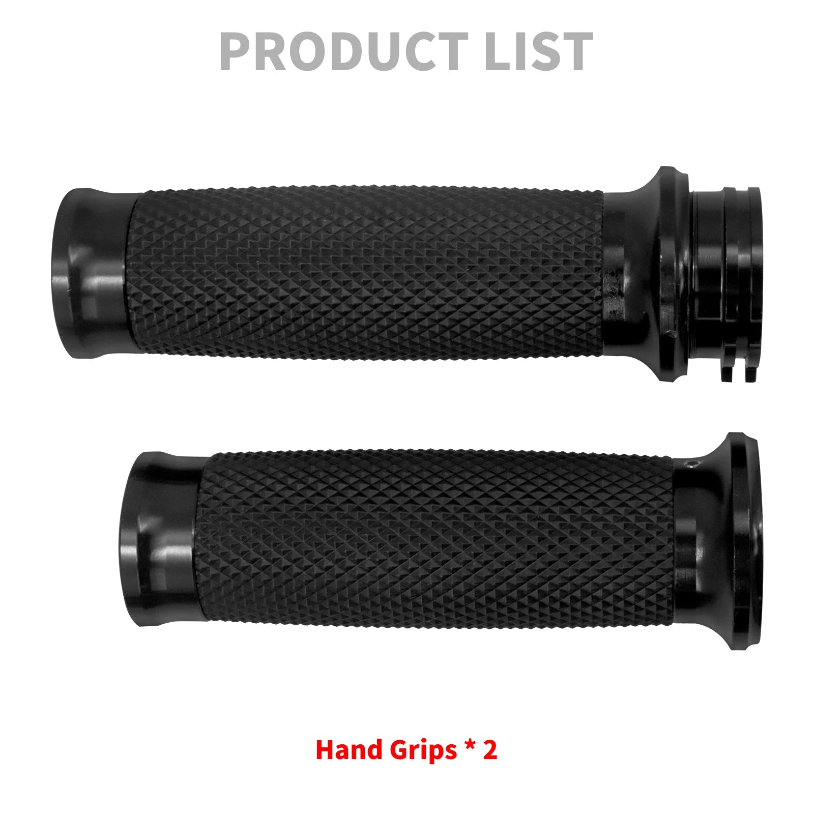 REWMTER Harley-Davidson Motorcycle Handlebar Grips 1" 25mm Aluminum Rubber Lining Hand Grips for Harley Sportster XL 883 1200 XR Touring Road King Dyna Softail V-Rod VRSC – Black / Chrome (1 Pair)