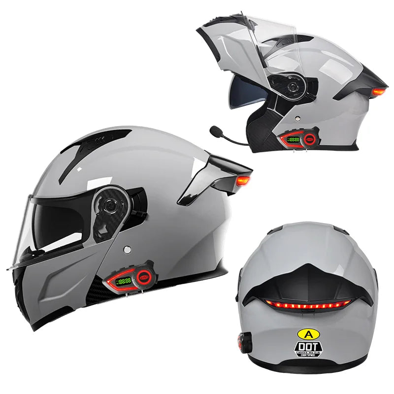 Modular Helmets – DOT Approved Bluetooth Motorcycle Helmet, Dual Visor & LED Tail Light