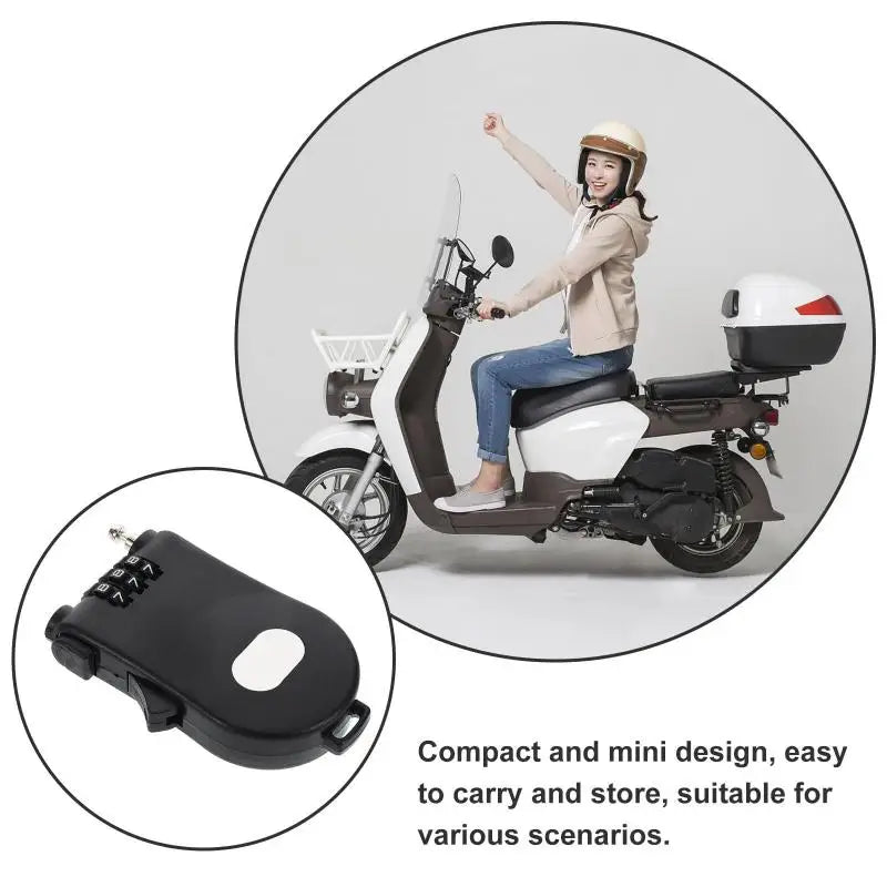 DOMEN Bicycle Steel 3 Digit Cable Code Lock Outdoor Waterproof Motorcycle Helmet Anti-Theft Chain Password Lock Bike Accessories