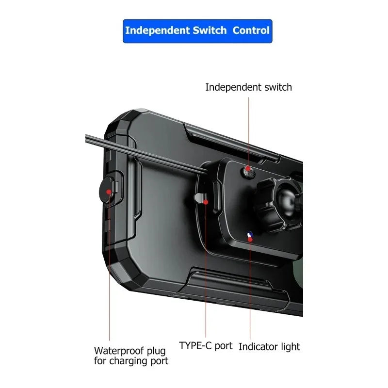Motorcycle Wireless Charger Holder QC 3.0 Fast Charging Motorbike Phone Waterproof Cellphone Stand For iPhone 17 16 15 Samsung