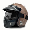 Open Face Helmets – Retro PU Leather Motorcycle Helmet, Vintage Cafe Racer Style, DOT & ECE Certified