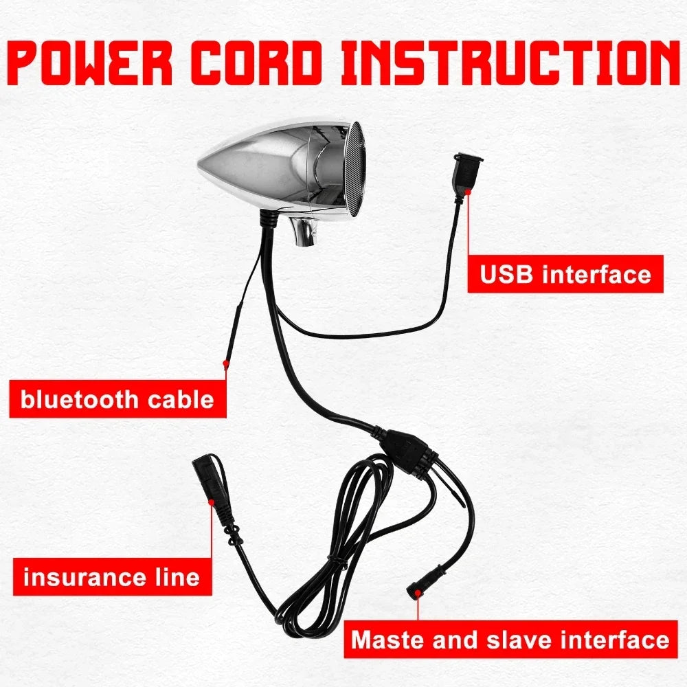 Motorcycle Speakers – 3-Inch High-Power Bluetooth Audio with Remote Control