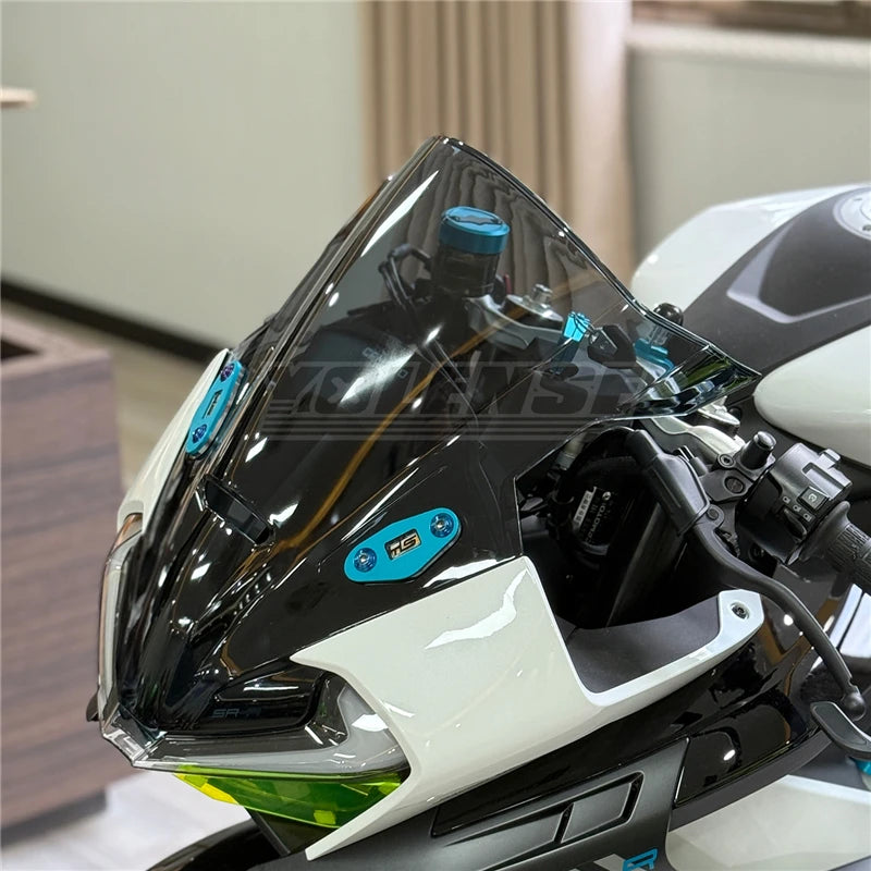 Fit for CFMOTO 675SR 675SR-R 675 SR SRR Motorcycle Accessories Windscreen Wind Deflectors Double Bubble Windshield Screen – YOLENSE ABS Plastic With YLS / NO LOGO Black Gray Light Gray