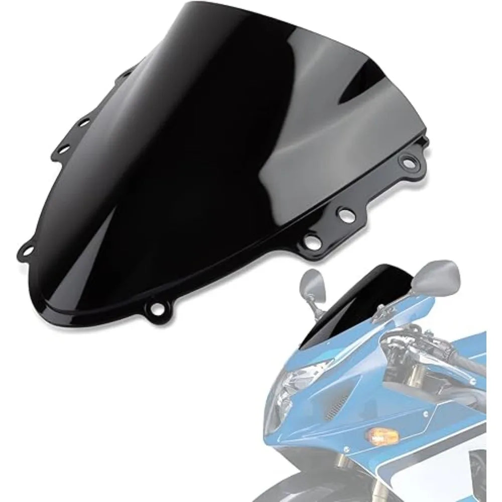 Motorcycle Windshield Windscreen Double Bubble Airflow Wind for Suzuki GSXR600 GSXR750 K4 K5 2004-2005 GSX-R 600 750 2004 2005 – ABS Plastic Black Clear Wind Deflector