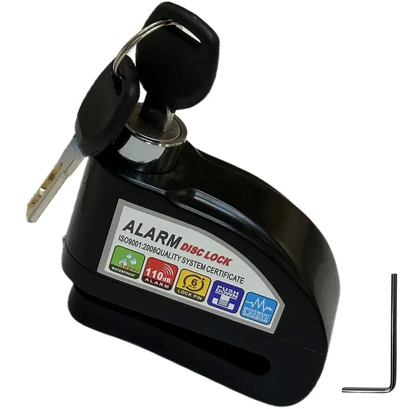 Falante Motorcycle Alarm Lock Safety Anti-Theft Disc Brake Aluminum Alloy Motorbike Bicycle Accessories – Model 8302 – 21x14x4cm – 18 Color Styles