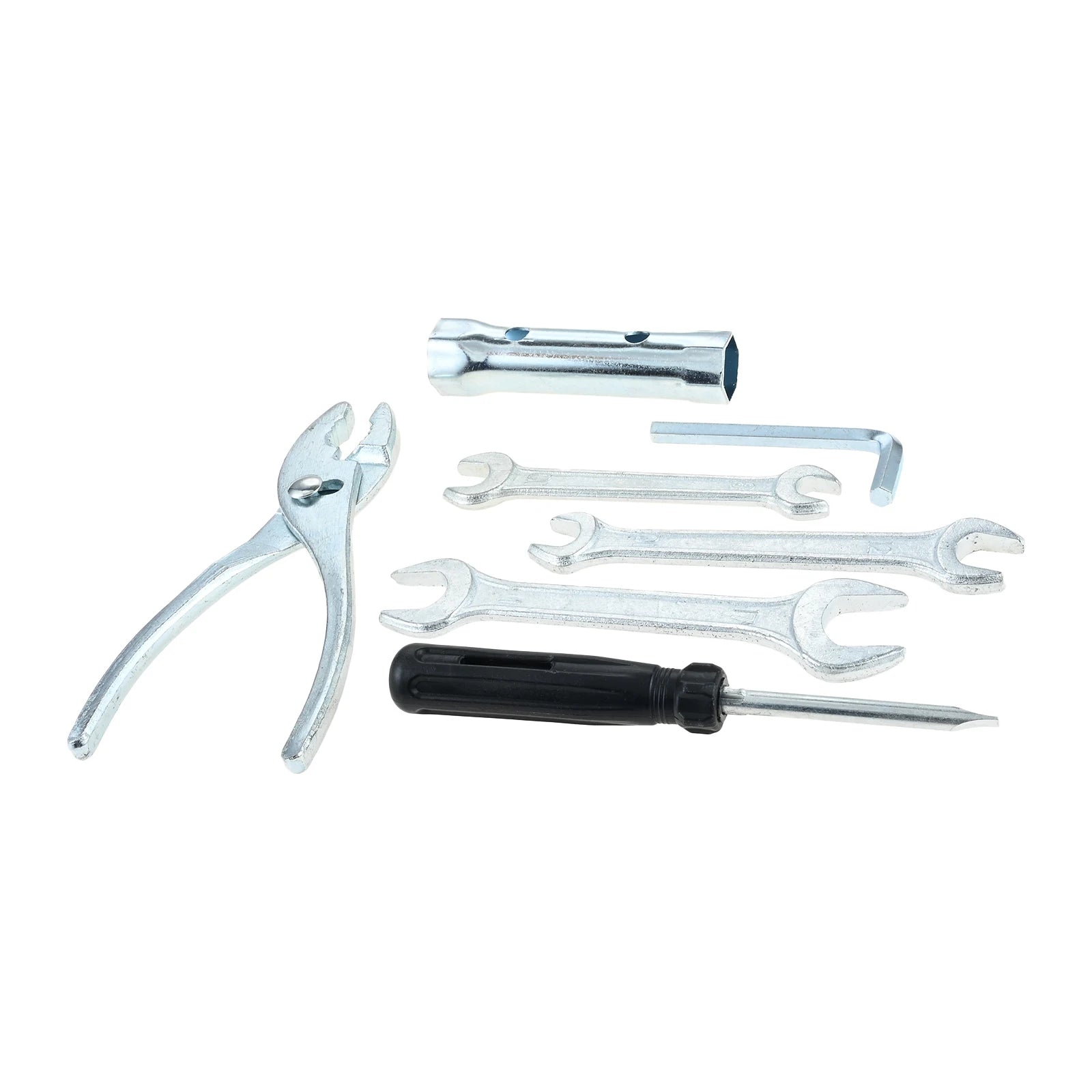 Universal 7-Piece Motorcycle Repair Tool Kit – Screwdriver, Sleeve Wrench & Pliers – Storage Bag – Honda / Suzuki / Yamaha – $22