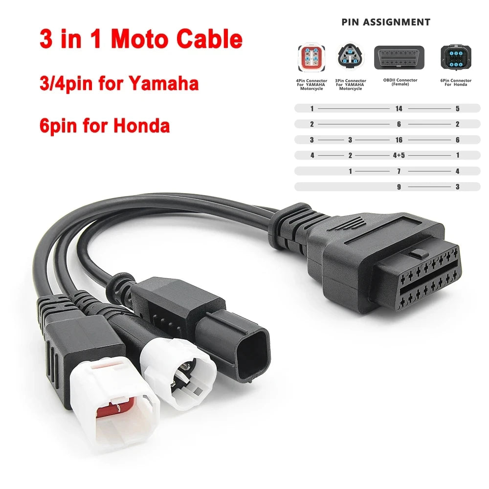 ITCARDIAG ELM327 V1.5 Motorcycle OBD2 Adapter Cable Kit – EFI Bikes – Yamaha Honda Kawasaki Suzuki Ducati KTM Harley – Android – $37–48
