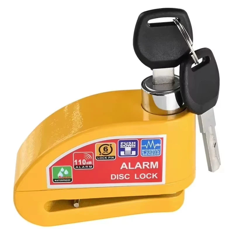 Motorcycle Bicycle Scooter Alarm Lock Wheel Disc Brake Waterproof Anti-Theft Aluminum Alloy Safety Brake Lock Moto Accessories – 5 Styles