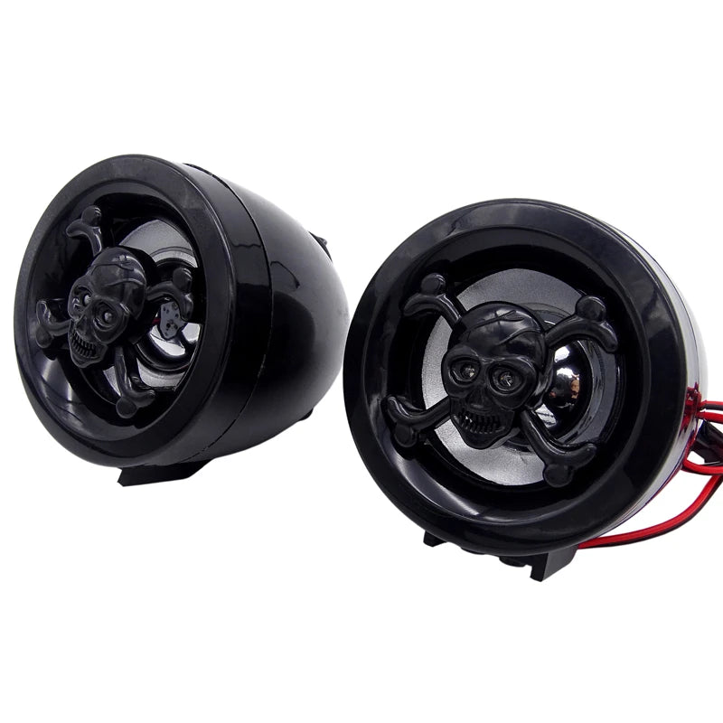 Motorcycle Speakers – 3-Inch Waterproof Stereo, FM Radio & Anti-Theft Alarm