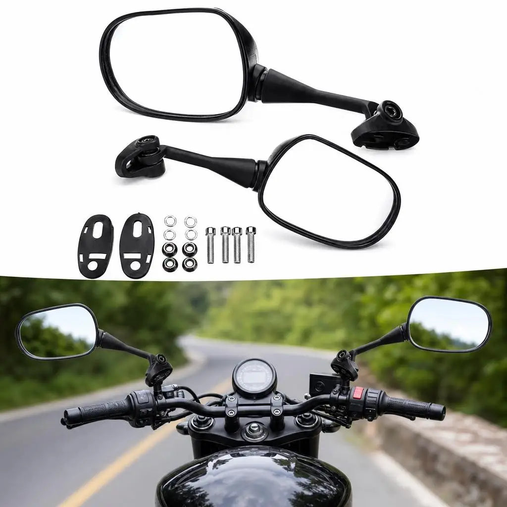 Motorcycle Rearview Side Wing Mirror Pair for Honda CBR 600RR 1000RR 125R 250R Wide Angle ABS Anti-Vibration