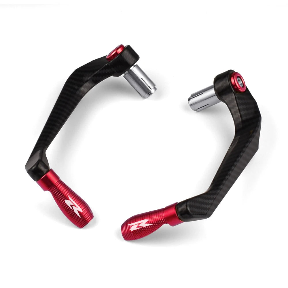 Suzuki GSXR 125/150/250/600/750/1000 / GSR 750/600/400 CNC Aluminum Brake & Clutch Lever Hand Guard Protector – R Logo – 7 Colors – 1 Pair – $20