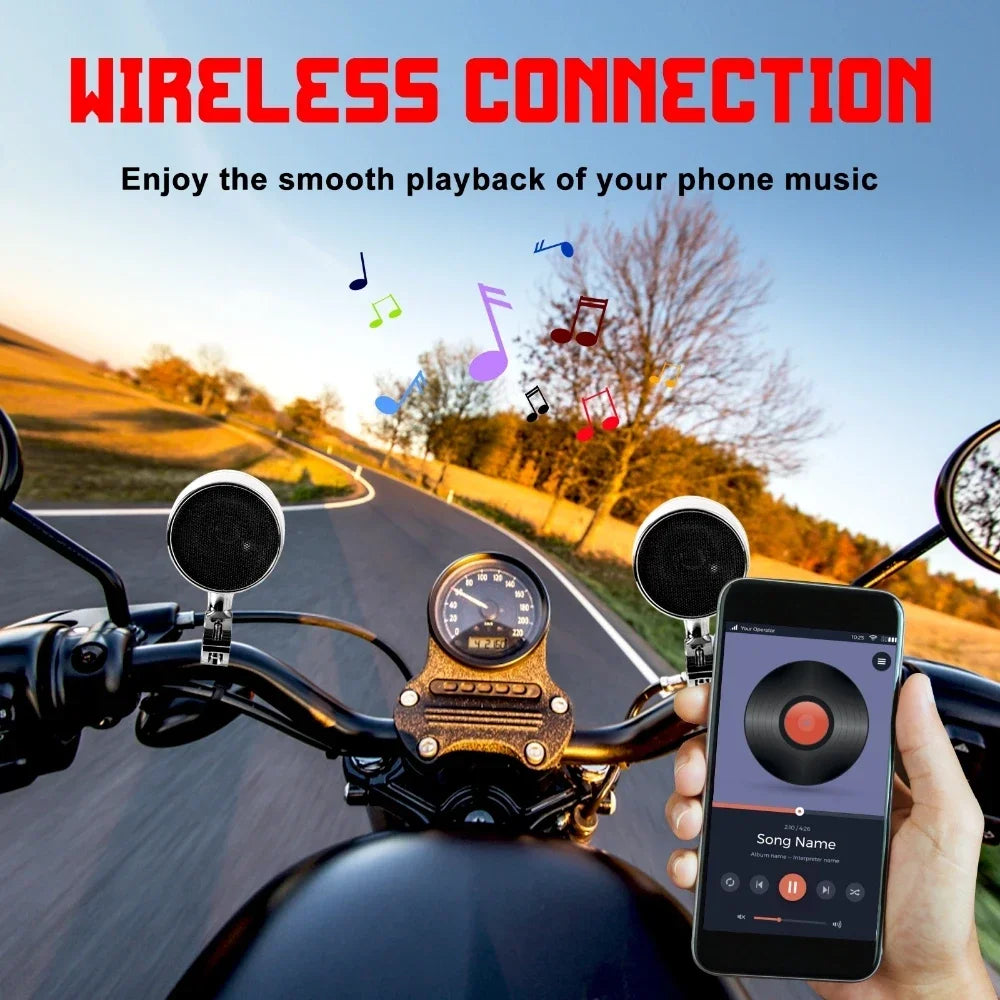 Motorcycle Speakers – 3-Inch High-Power Bluetooth Audio with Remote Control