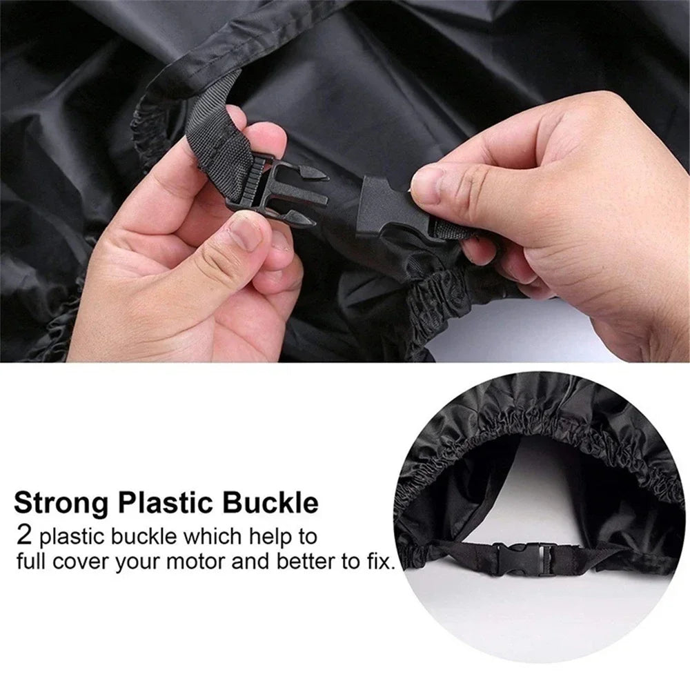 Motorcycle Cover for NMAX AEROX PCX MIO BEAT CLICK Waterproof Rain and Dust UV Cover – Polyester Taffeta PU Coating All Black Lock Holes Windproof Buckle Storage Bag M-XXXL