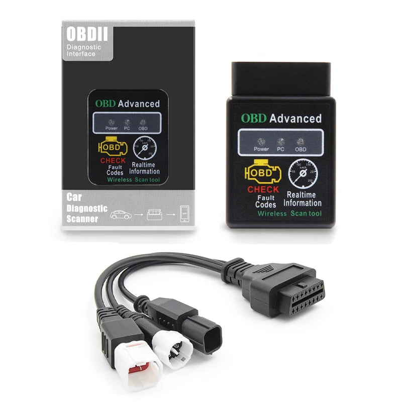 ITCARDIAG ELM327 V1.5 Motorcycle OBD2 Adapter Cable Kit – EFI Bikes – Yamaha Honda Kawasaki Suzuki Ducati KTM Harley – Android – $37–48