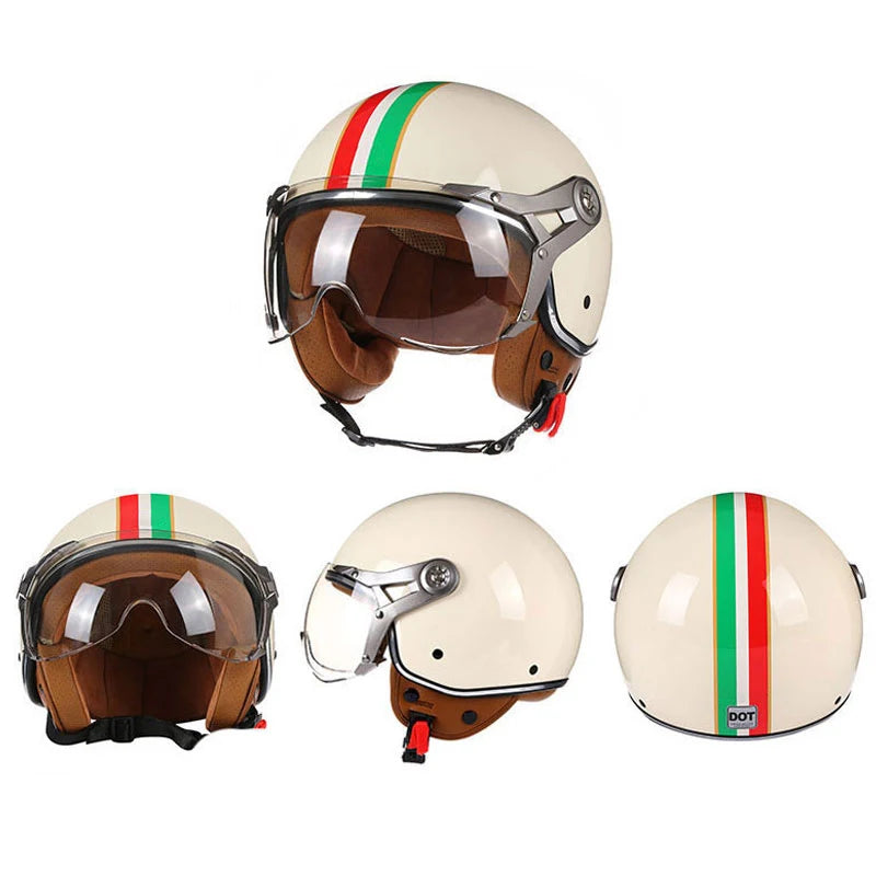 Open Face Helmets – DOT 3/4 Retro Motorcycle Helmet, Vintage Chopper & Scooter Helmet for Men & Women