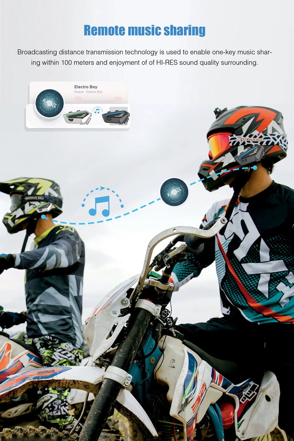 FREEDCONN Motorcycle Bluetooth Headset – Wireless Helmet Intercom & FM Radio